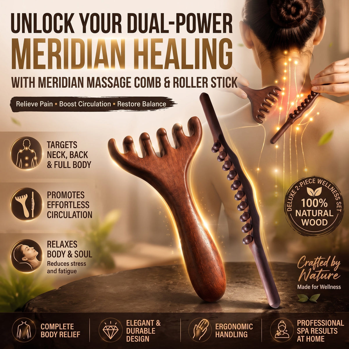 🔥BUY 1 GET 1 FREE & Only £9.99!💥✨Six-claw Meridian Massage Comb🌿💆♀️