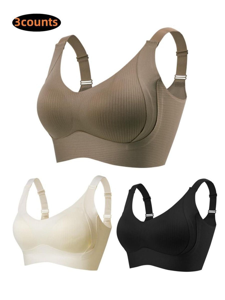 🎁Last Day Buy 1 Get 3 Packs💕Women's Ribbed Push Up Adjustable Wireless Bra