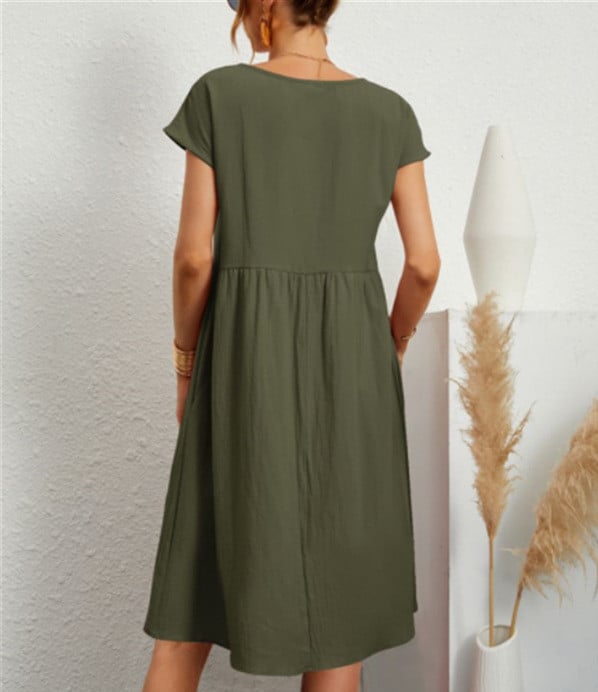 ⏰Last Day Sale 49% Off💃Solid Color Sleeveless Loose Cotton and Linen Pocket Dress