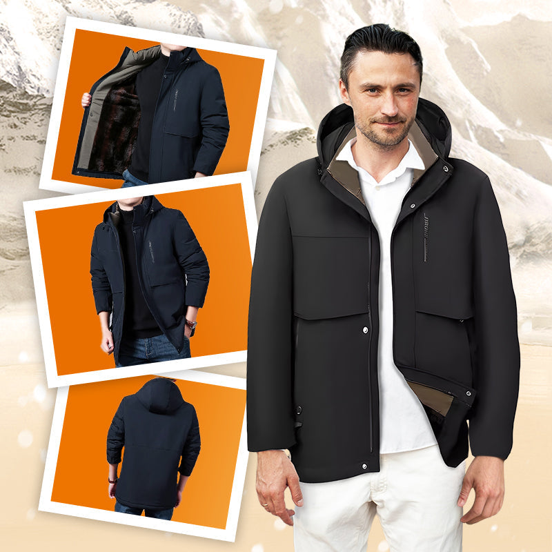 🧥 60% OFF HOT SALE! ✨ Men’s Thermal Hooded Parka Coat - Windproof & Water-Resistant Winter Jacket with Multiple Pockets for Extreme Cold ❄️🛡️