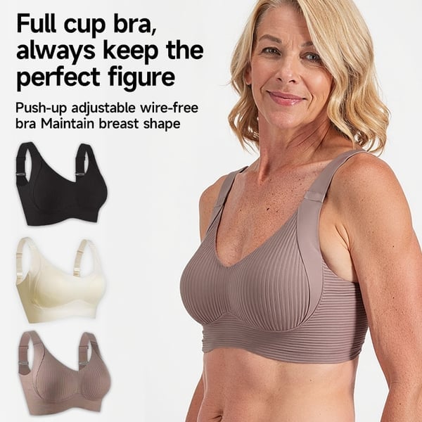 🎁Last Day Buy 1 Get 3 Packs💕Women's Ribbed Push Up Adjustable Wireless Bra