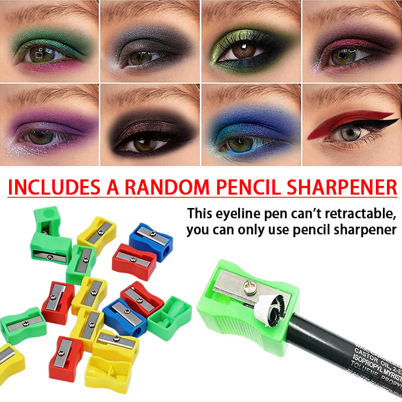 🔥LAST DAY SALE ONLY £9.99!!💧14-Pack Waterproof Colored Gel Eyeliner Pencil – Metallic & Shimmer Finishes, Smudge-Proof(Pencil sharpener color is random)