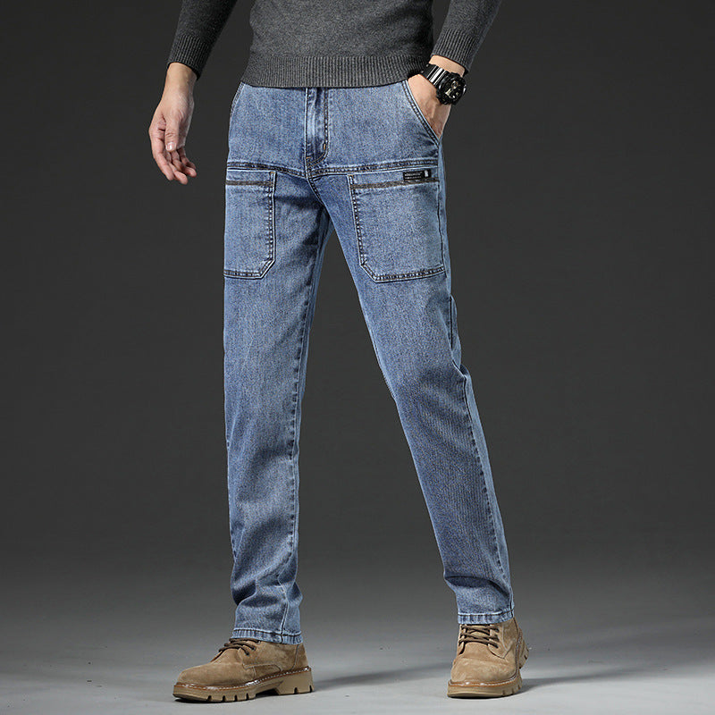 🔥50% OFF👖Men’s Slim Fit 6-Pocket Jeans+Belt