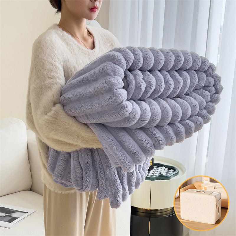 🎅Xmas Hot Sales - 🔥🔥50% OFF🔥🔥🛏️Thickened rabbit plush&milk velvet cover blanket
