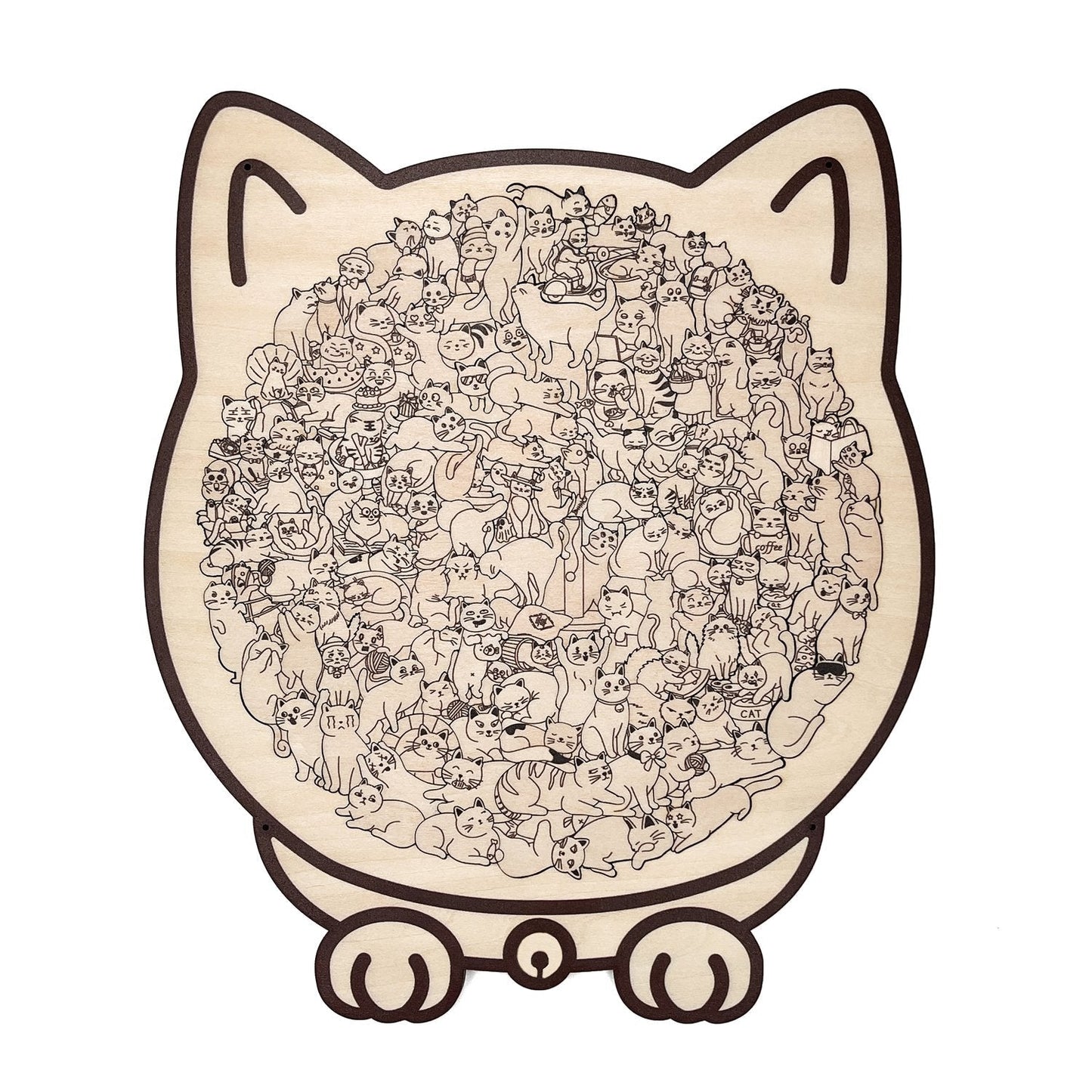 🎅Christmas Sale 49% OFF🐱135-PCS Morandi-Colored Cat Shaped Wooden Jigsaw Puzzle🎁