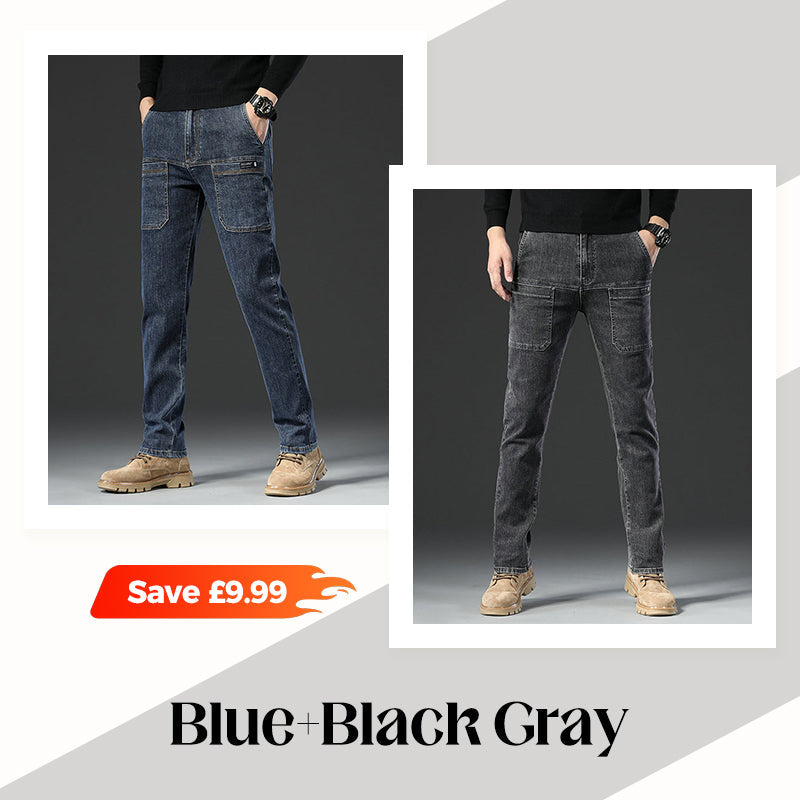 🔥50% OFF👖Men’s Slim Fit 6-Pocket Jeans+Belt