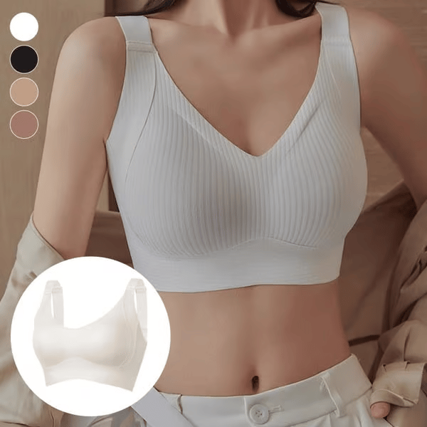 🎁Last Day Buy 1 Get 3 Packs💕Women's Ribbed Push Up Adjustable Wireless Bra