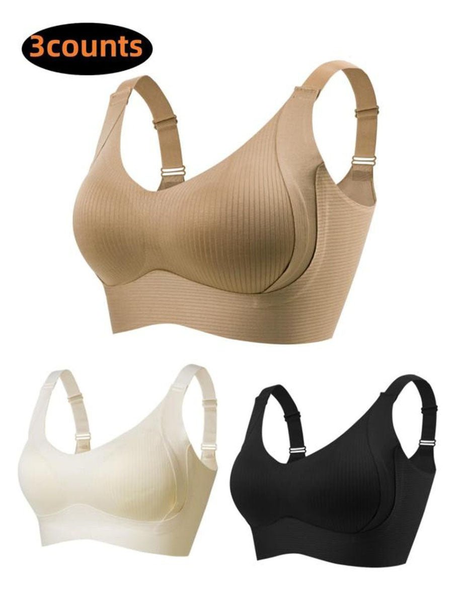 🎁Last Day Buy 1 Get 3 Packs💕Women's Ribbed Push Up Adjustable Wireless Bra