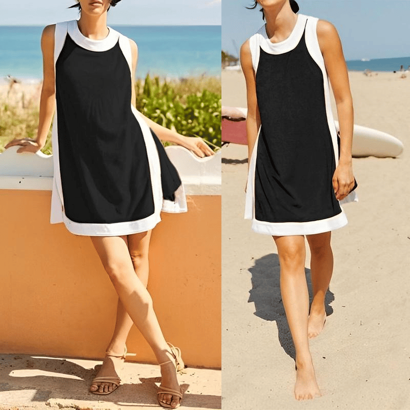 ⏰Hot Sale 55% OFF🔥Women's Casual Color Block Sleeveless Tops Matching Shorts with Pockets