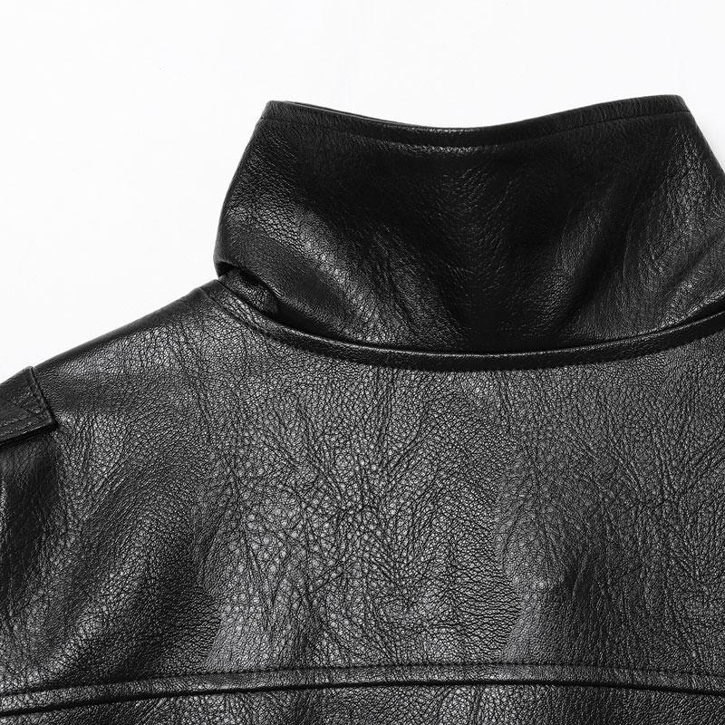 ⚡Faux Leather Stand Collar Oversized Moto Jacket