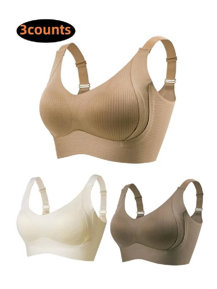 🎁Last Day Buy 1 Get 3 Packs💕Women's Ribbed Push Up Adjustable Wireless Bra