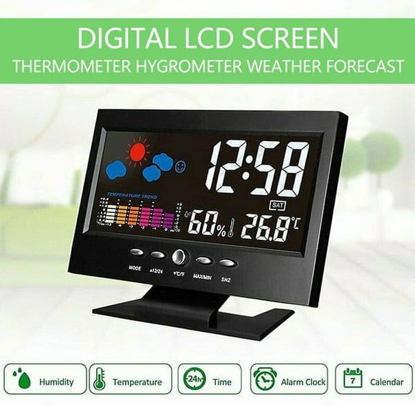 🌡️ 50% OFF NOW! ✨ Digital LED Weather Station - Temperature & Humidity Monitor with Forecast Display & Table Alarm Clock 📊⏰
