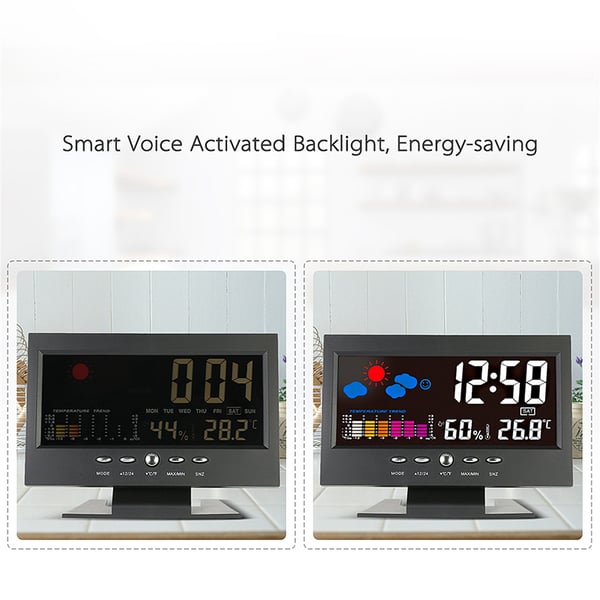 🌡️ 50% OFF NOW! ✨ Digital LED Weather Station - Temperature & Humidity Monitor with Forecast Display & Table Alarm Clock 📊⏰