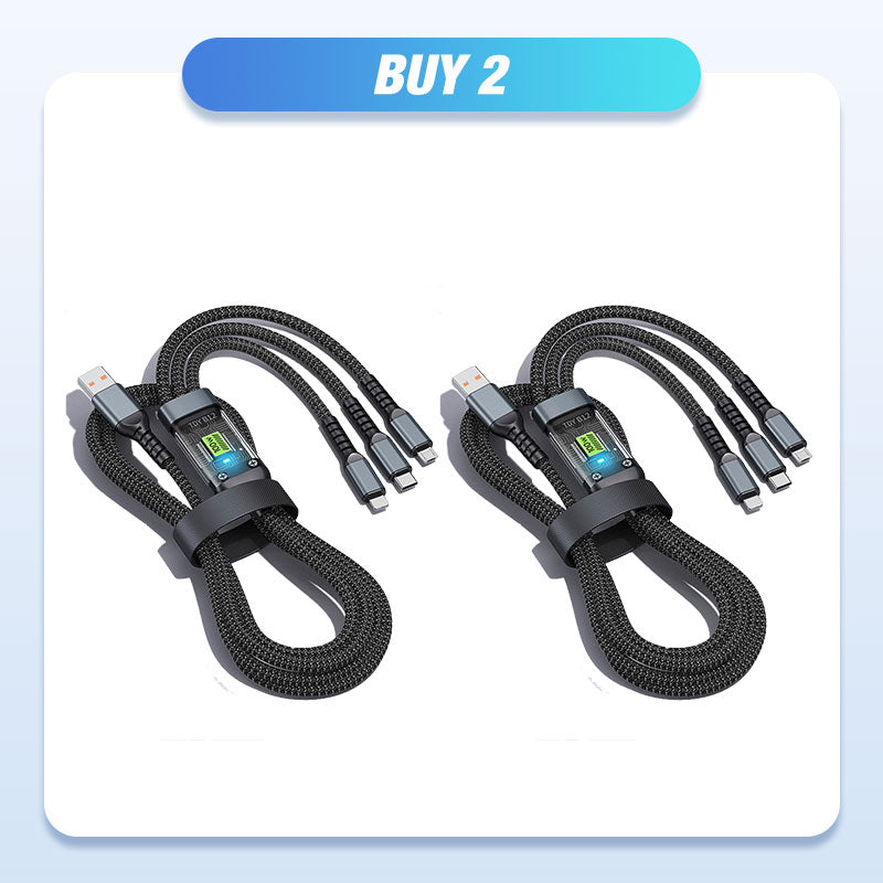 💥🎅Early Xmas Sales - 50% OFF🔥Transparent Luminous 3-in-1 Super Fast Charging Cable