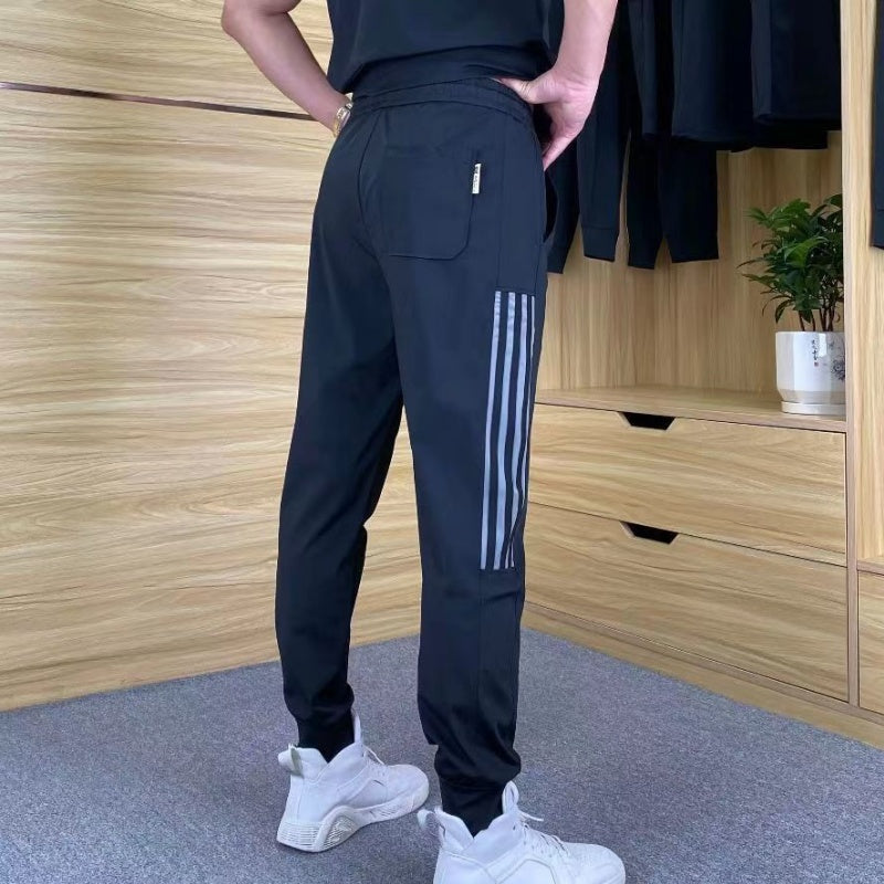 🎉🛍️50% OFF-Men's High Stretch Short Sleeve Top & Jogging Pants 2-Piece Set