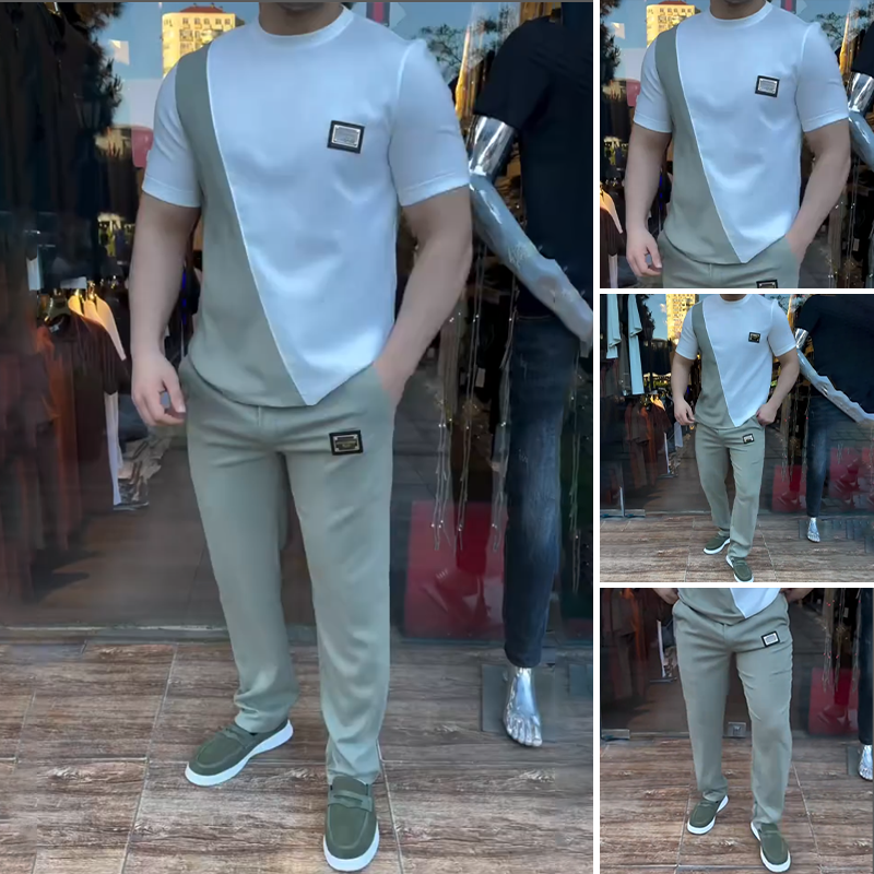 ๐ฅ Trending This Summer! ๐โโ๏ธ Men's Casual Crew Neck Top and Pants Set