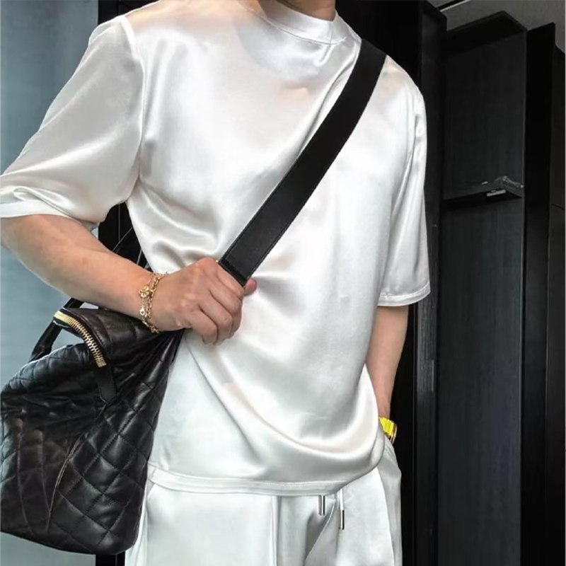 ⏳55% OFF🔥High Quality Men's Mercerized Cotton Casual Solid Color Top and Shorts Two-Piece Set【Loose fit, suitable for all occasions】