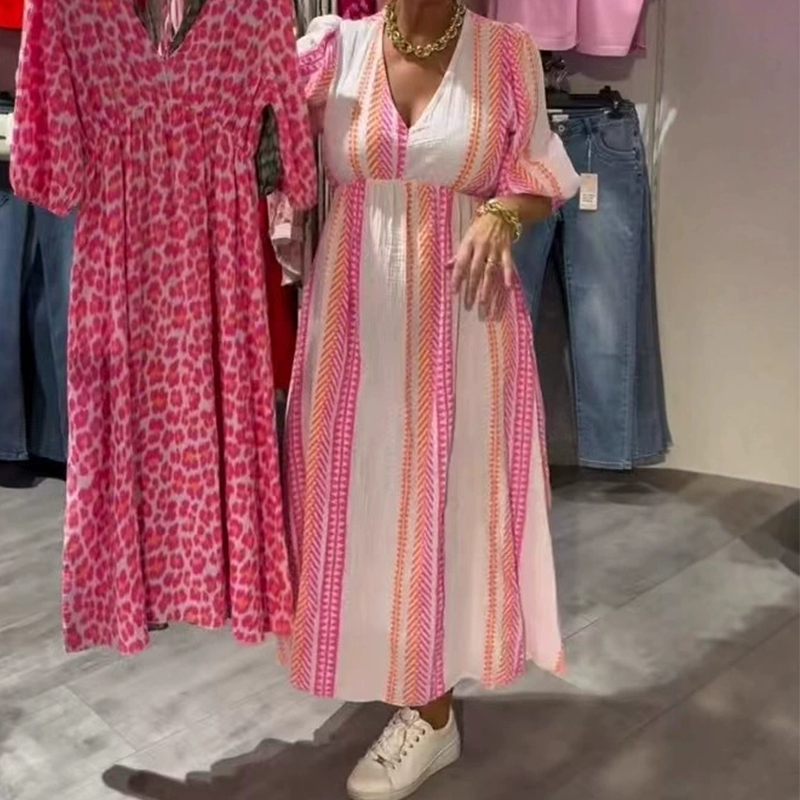 🏖️Summer Cool Deal 50% OFF🎀Women's V-Neck Printed Dress