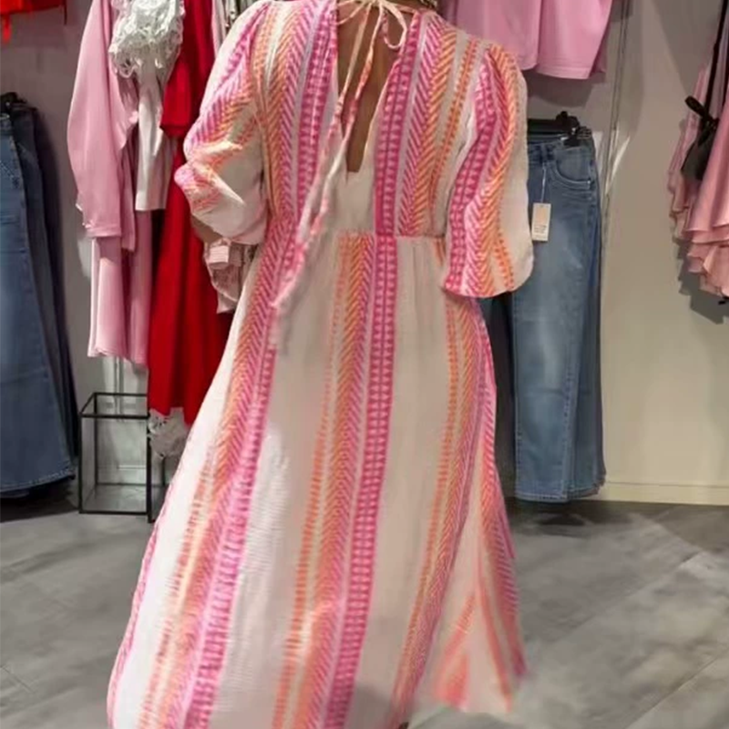 🏖️Summer Cool Deal 50% OFF🎀Women's V-Neck Printed Dress