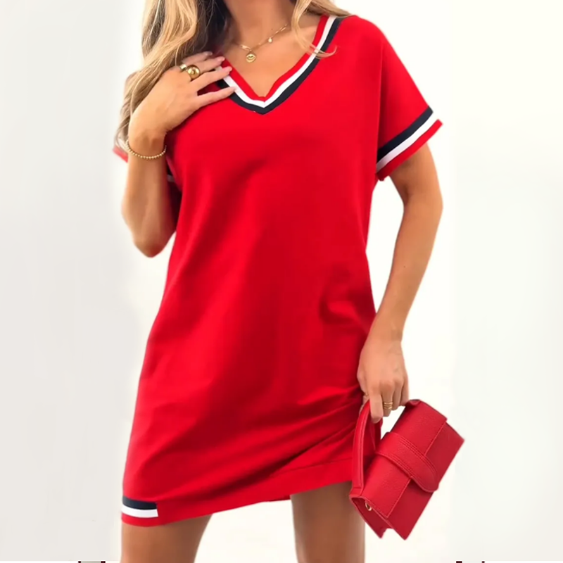 🎞️ Women's Striped Splicing Dress – Retro Vibes, Modern Comfort