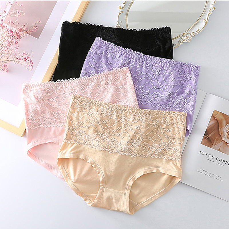 🤩Buy 1 Get 2 Free🤩-Plus Size High Waist Lace Briefs For Women