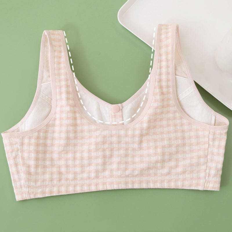 Soft Stretch Plaid Front Closure Bra