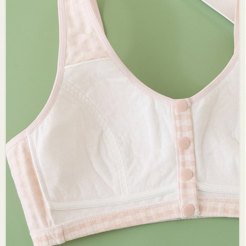 Soft Stretch Plaid Front Closure Bra