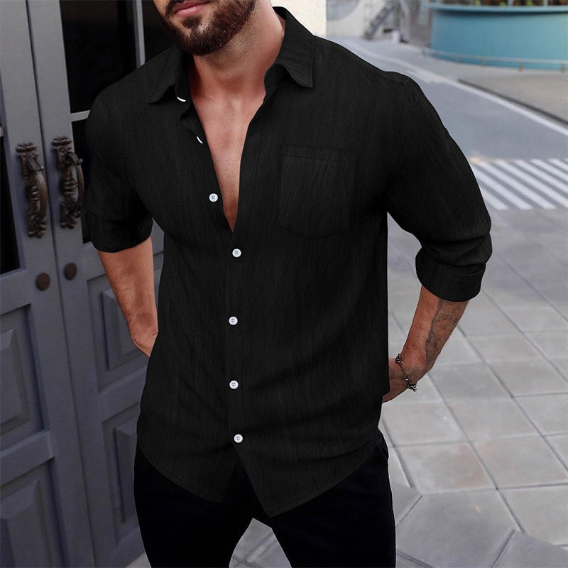 Men's Button Down Long Sleeve Linen Shirts (50% OFF)