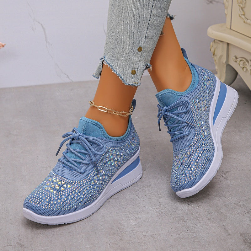 💎Gleaming 50% OFF💎Rhinestone-Embellished Breathable Mesh Sneakers - Step into Elegance! 👟
