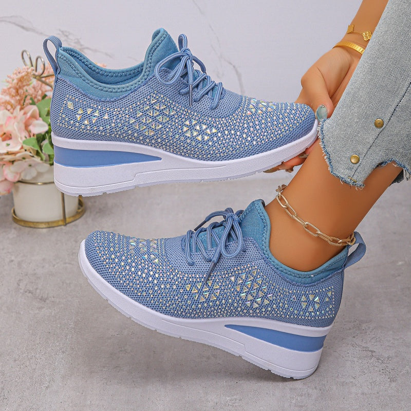 💎Gleaming 50% OFF💎Rhinestone-Embellished Breathable Mesh Sneakers - Step into Elegance! 👟