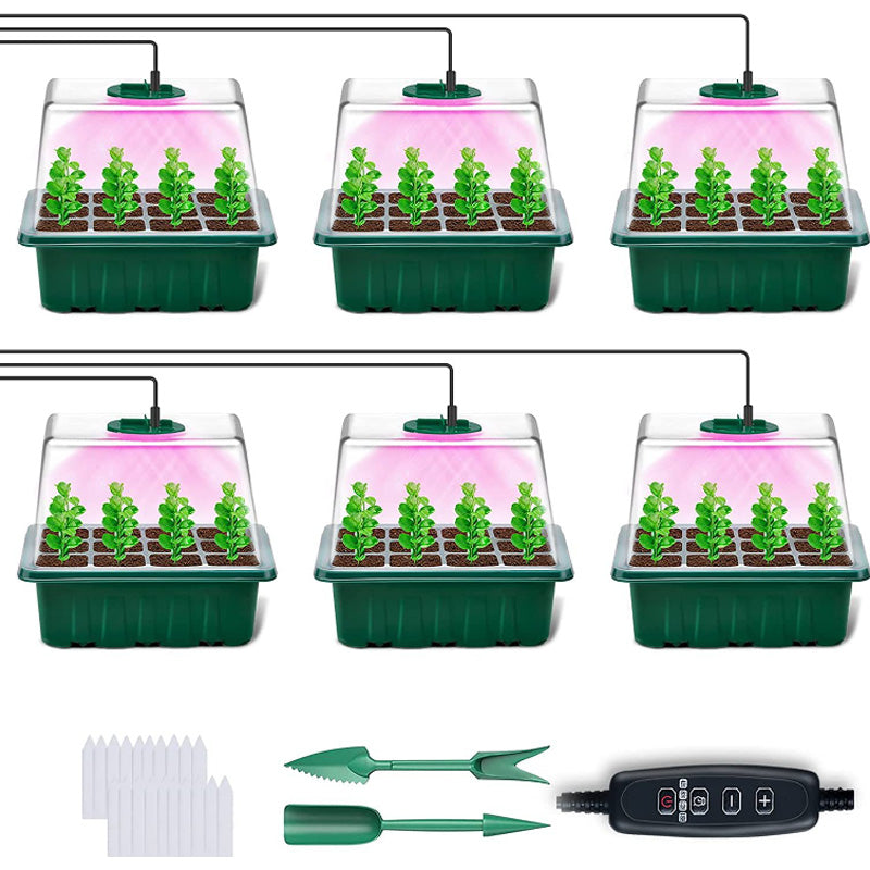 💎60% OFF! 💎 Germination Trays with Grow Light – Humidity Control, Transparent & Full-Spectrum Light 🌱💡