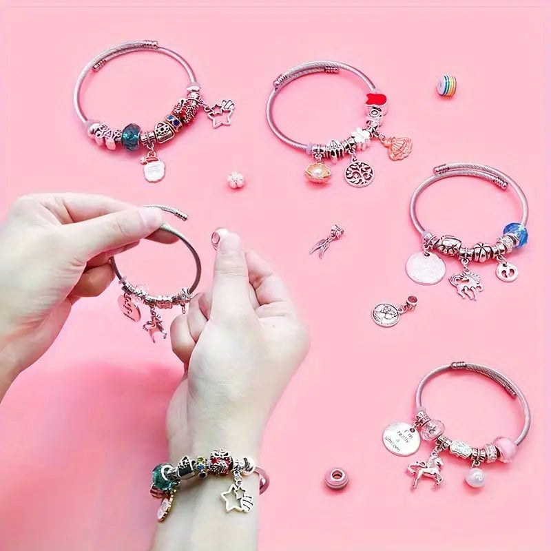 💥 50% OFF! 🎁 Charm Bracelet Jewelry Making Kit – Fun & Creative Crafting for All Ages 🎄