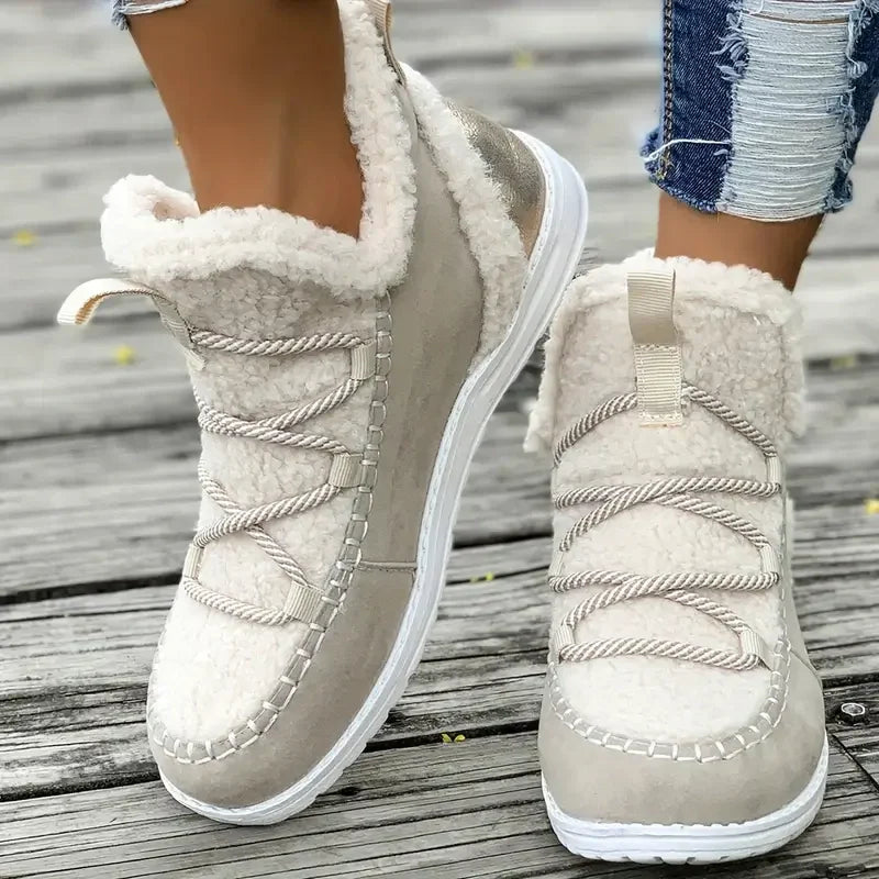 Women's Mid-Calf Snow Boots 👢 – Cozy Fleece, Anti-Slip Sole for Winter Walks/Daily