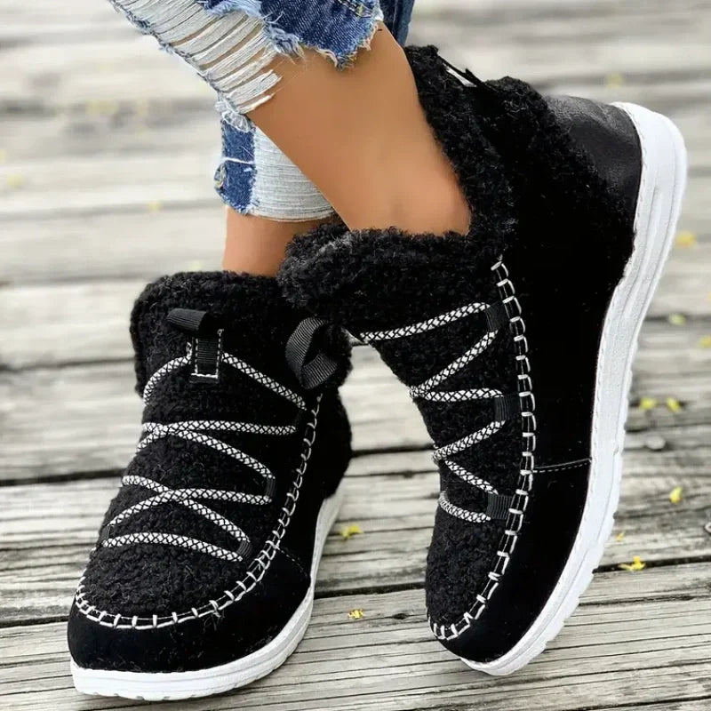 Women's Mid-Calf Snow Boots 👢 – Cozy Fleece, Anti-Slip Sole for Winter Walks/Daily
