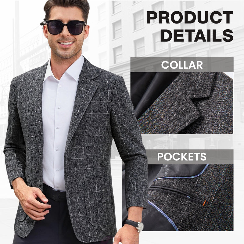 Men's Business Casual Checked Blazer
