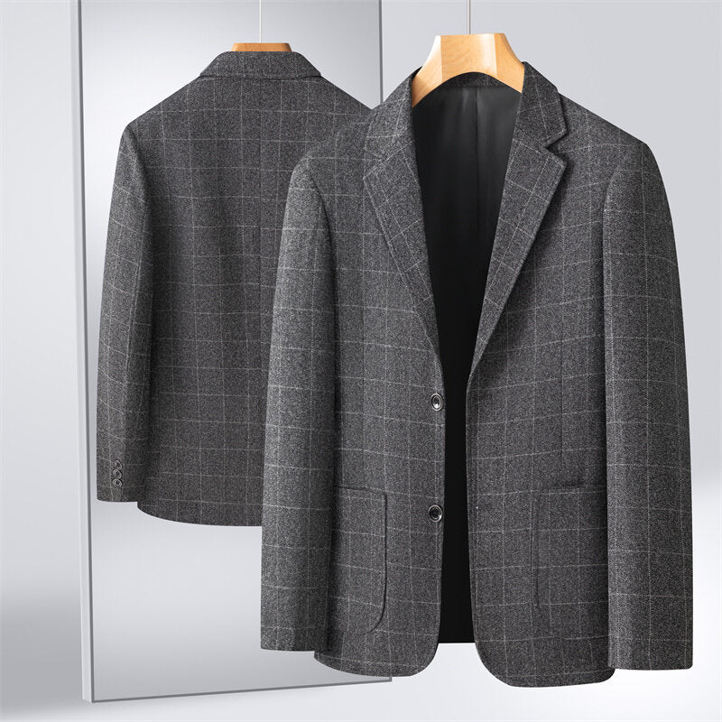 Men's Business Casual Checked Blazer