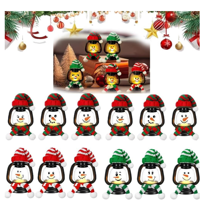🔥 Buy 1 Get 1 Free ⛄Christmas Decoration Mini Snowman Lantern with Hats and Scarves