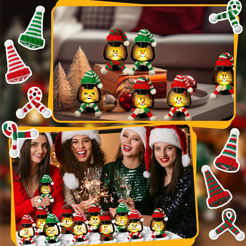 🔥 Buy 1 Get 1 Free ⛄Christmas Decoration Mini Snowman Lantern with Hats and Scarves
