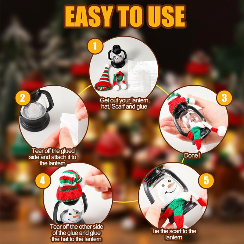 🔥 Buy 1 Get 1 Free ⛄Christmas Decoration Mini Snowman Lantern with Hats and Scarves