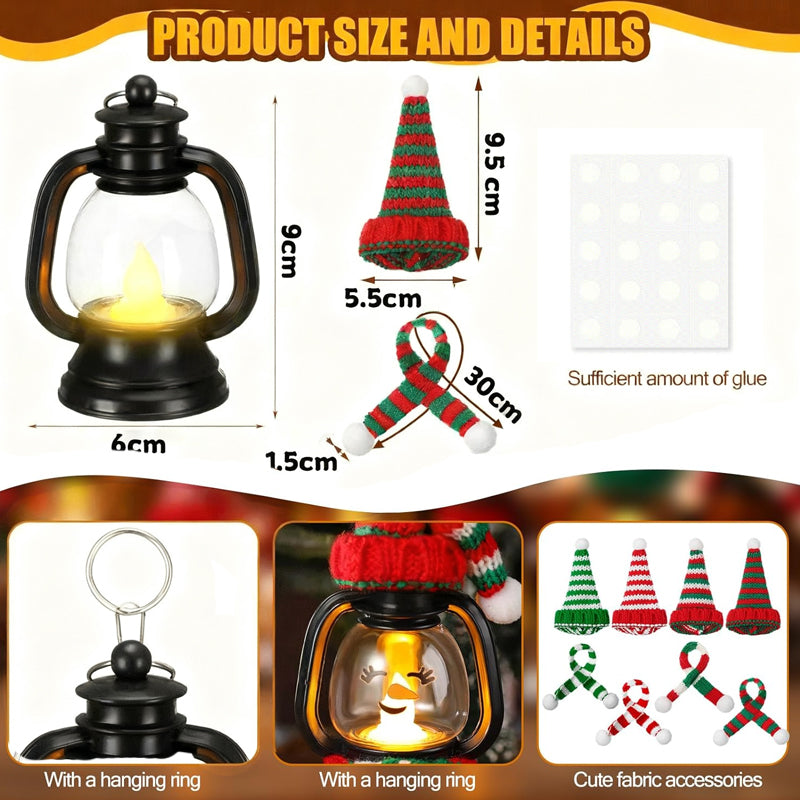 🔥 Buy 1 Get 1 Free ⛄Christmas Decoration Mini Snowman Lantern with Hats and Scarves