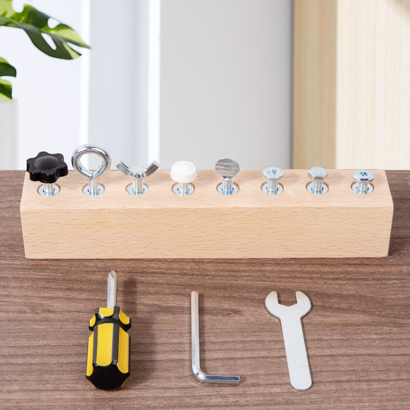Montessori Wooden Screw Driver Board Toy