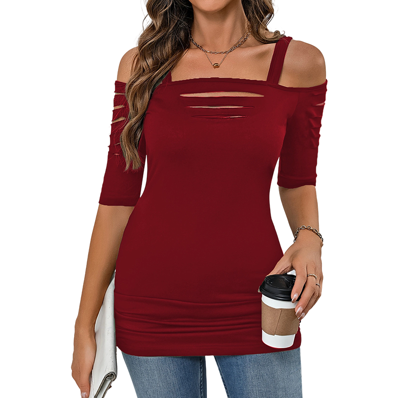 Women's Cold Shoulder Slim Fit Top