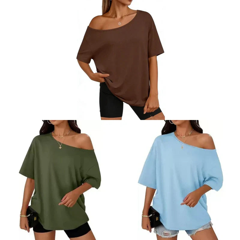 Women's Casual Off-Shoulder Oversized T-Shirt