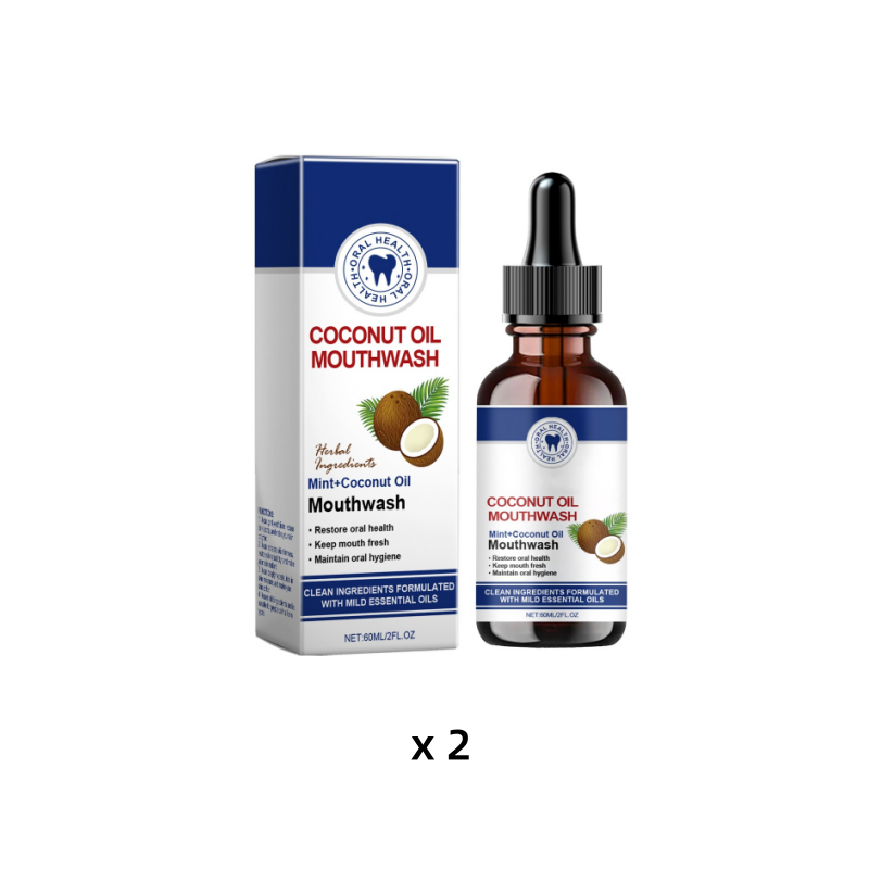🔥BUY 1 GET 1 FREE⏰Only £9.99⌛Natural Coconut & Mint Oil Mouthwash Concentrate