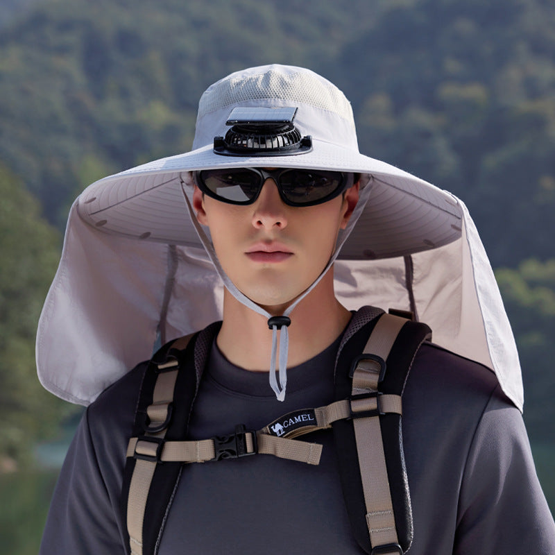 Breathable Fisherman Hat with Solar Fan