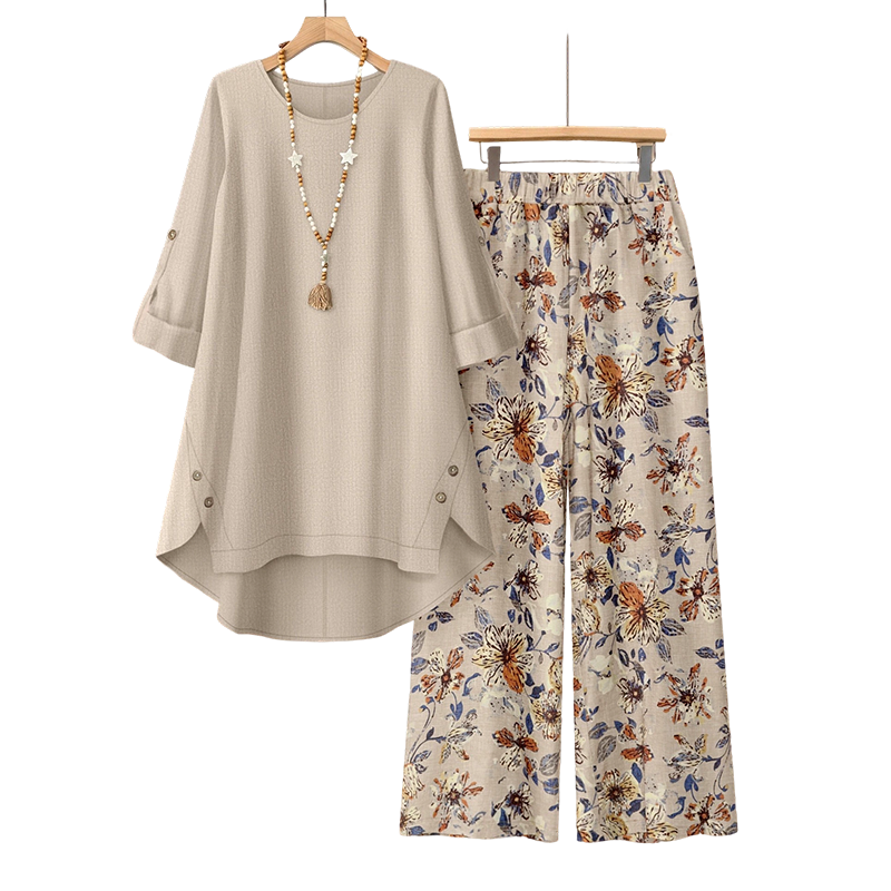 ๐ 50% OFF NOW! ๐ฟ Women's Cotton Linen Half Sleeve Top ๏ผ Pants Set โ Breathable & lightweight โ Perfect for summer, office or casual days โ relaxed fit with natural texture ๐ธโจ