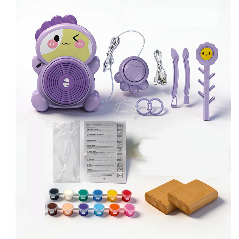 🏺🪐Kids Electric Pottery Wheel Kit with Foot Pedal, Clay & Paints