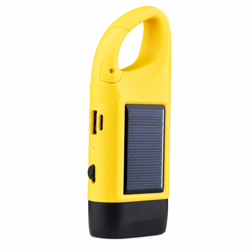 🔦 Hand-Crank Solar Flashlight for Outdoor and Backup Lighting