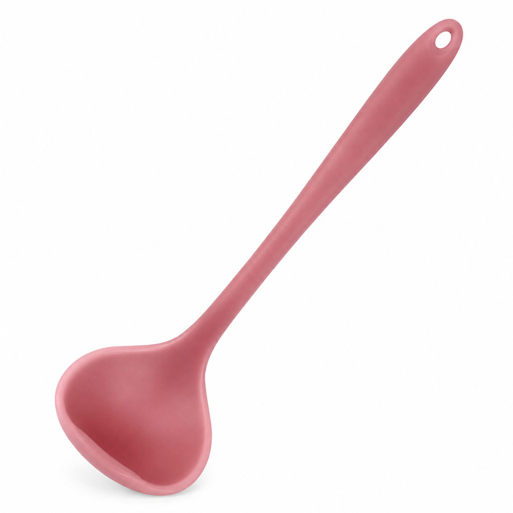 Thickened Translucent Silicone Soup Ladle for Non-Stick Cookware Kitchen Cooking Spoon