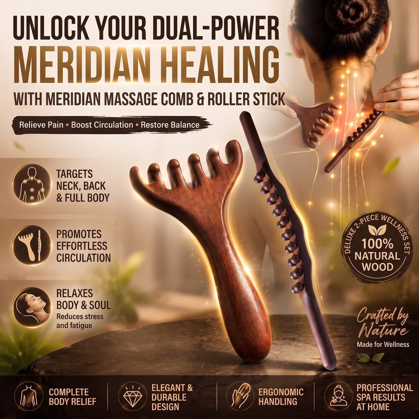 🔥BUY 1 GET 1 FREE & Only £9.99!💥✨Six-claw Meridian Massage Comb🌿💆‍♀️